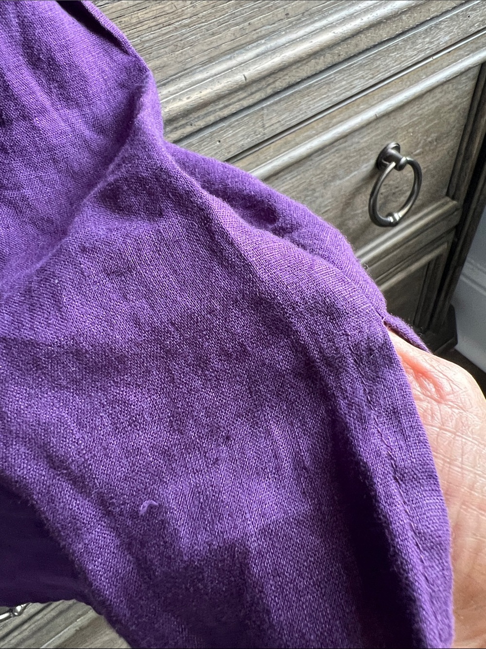 Flax Linen Sleeveless Tunic in Purple Lagenlook - Picture 4 of 7